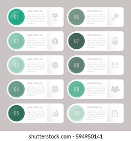 infographic template green 10 options