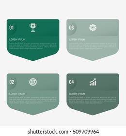 infographic template green 4 options