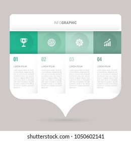 infographic template green with 4 steps