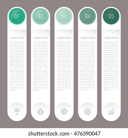 infographic template green 5 options