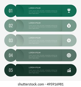 infographic template green 5 options