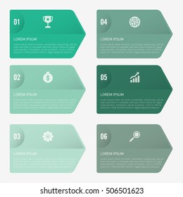 infographic template green 6 options