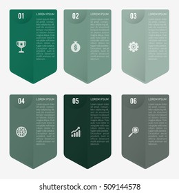 infographic template green 6 options