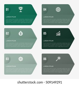 infographic template green 6 options