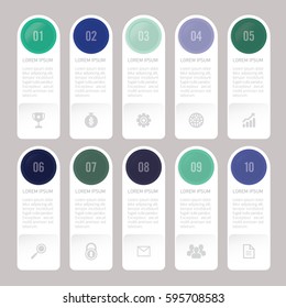 infographic template green and blue 10 options