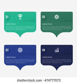 infographic template green and blue 4 options