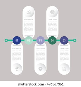 infographic template green and blue with 5 steps