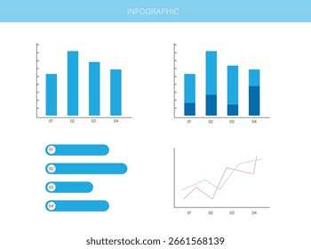 Plantilla de infografía. Grupo de gráfico chart.eps