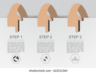 Infographic template hands style vector illustration no.2