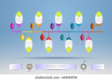 Infographic template hanging with number 9 step,Business concept with options. For content, diagram, flowchart, steps, parts, timeline infographics, workflow layout, chart,Vector illustration