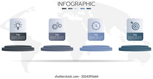 la plantilla infográfica tiene un diseño de estilo de ilustración step o option.vector para negocios, clase o tienda online,presentación,elemento.