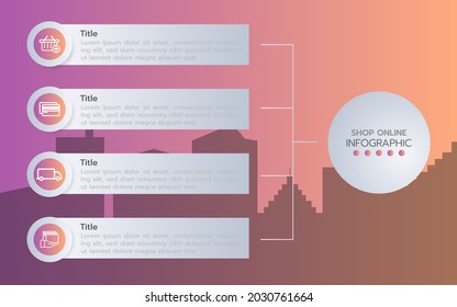 infographic template have step or option.vector illustration style design for business,class or shop online,presentation,element.