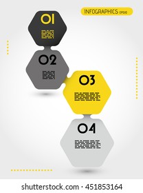 infographic template, hexagonal concept