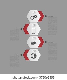 infographic template with hexagons