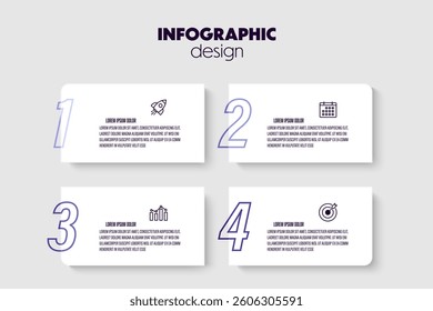Infographic template with icon 4 step. Modern design for presentation.