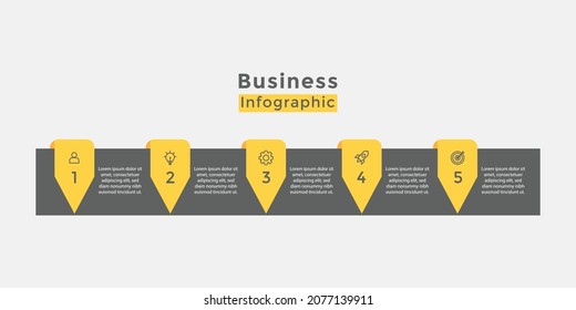 Infographic template with icon and 5 options or steps. Illustration-Vector.