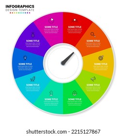 Infographic template with icons and 10 options or steps. Pointer. Can be used for workflow layout, diagram, banner, webdesign. Vector illustration