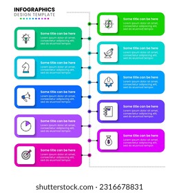 Infographic template with icons and 10 options or steps. Line. Can be used for workflow layout, diagram, banner, webdesign. Vector illustration