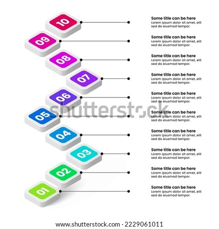 Infographic template with icons and 10 options or steps. Can be used for workflow layout, diagram, banner, webdesign. Vector illustration