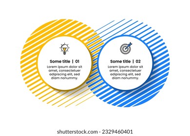 Infographic template with icons and 2 options or steps. Can be used for workflow layout, diagram, banner, webdesign. Vector illustration