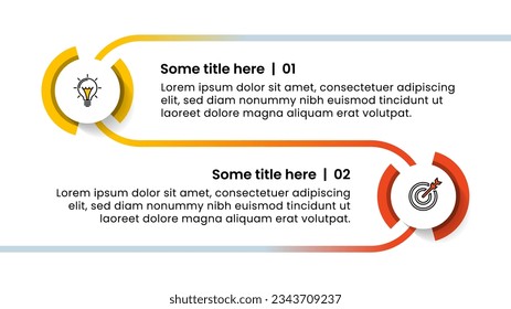 Infographic template with icons and 2 options or steps. Line. Can be used for workflow layout, diagram, banner, webdesign. Vector illustration