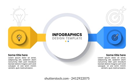 Infographic template with icons and 2 options or steps. Can be used for workflow layout, diagram, banner, webdesign. Vector illustration