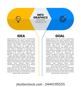 Infographic template with icons and 2 options or steps. Can be used for workflow layout, diagram, banner, webdesign. Vector illustration