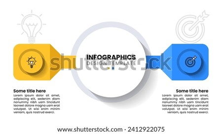 Infographic template with icons and 2 options or steps. Can be used for workflow layout, diagram, banner, webdesign. Vector illustration