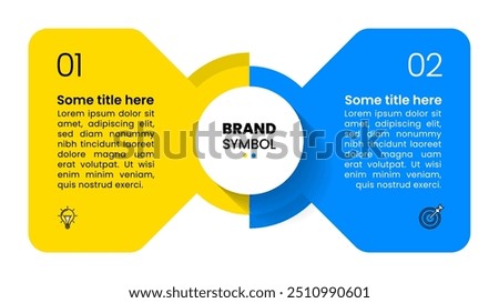 Infographic template with icons and 2 options or steps. Can be used for workflow layout, banner, diagram, webdesign. Vector illustration