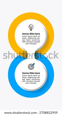 Infographic template with icons and 2 options or steps. Can be used for workflow layout, diagram, banner, webdesign. Vector illustration