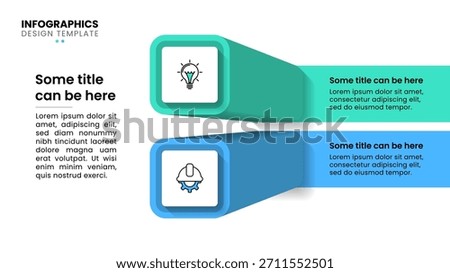 Infographic template with icons and 2 options or steps. Columns. Can be used for workflow layout, diagram, webdesign. Vector illustration