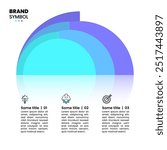 Infographic template with icons and 3 options or steps. Semicircle. Can be used for workflow layout, banner, diagram, webdesign. Vector illustration