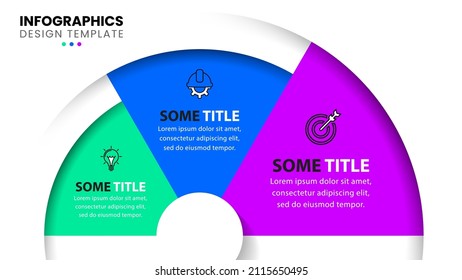 Infographic template with icons and 3 options or steps. Spiral. Can be used for workflow layout, diagram, banner, webdesign. Vector illustration