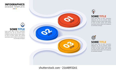 Infographic template with icons and 3 options or steps. Path. Can be used for workflow layout, diagram, banner, webdesign. Vector illustration