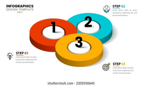 Infographic template with icons and 3 options or steps. Can be used for workflow layout, diagram, banner, webdesign. Vector illustration