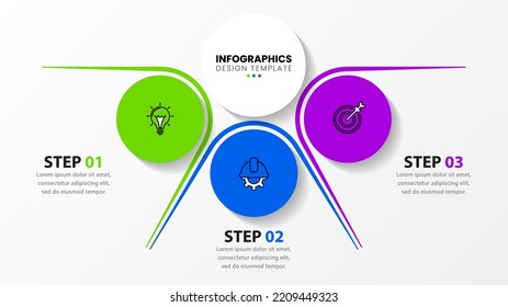 Infographic template with icons and 3 options or steps. Can be used for workflow layout, diagram, banner, webdesign. Vector illustration