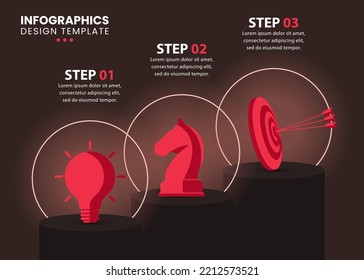 Infographic template with icons and 3 options or steps. Column. Can be used for workflow layout, diagram, banner, webdesign. Vector illustration