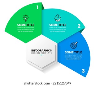 Infographic template with icons and 3 options or steps. Can be used for workflow layout, diagram, banner, webdesign. Vector illustration