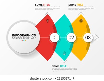 Infografische Vorlage mit Symbolen und 3 Optionen oder Schritten. Abstrakter Funnel. Kann für Workflow-Layout, Diagramm, Banner, Webdesign verwendet werden. Vektorgrafik