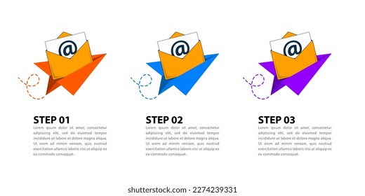 Infographic template with icons and 3 options or steps. Newsletter concept. Can be used for workflow layout, diagram, banner, webdesign. Vector illustration