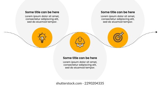 Infographic template with icons and 3 options or steps. Timeline. Can be used for workflow layout, diagram, banner, webdesign. Vector illustration