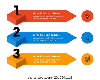 Infographic template with icons and 3 options or steps. Can be used for workflow layout, diagram, banner, webdesign. Vector illustration