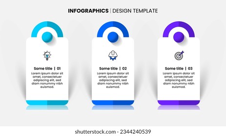 Infographic template with icons and 3 options or steps. Abstract banners. Can be used for workflow layout, diagram, webdesign. Vector illustration