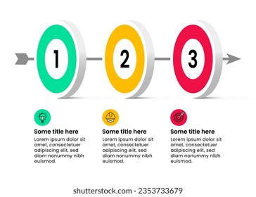 Infographic template with icons and 3 options or steps. Three Dartboard. Can be used for workflow layout, diagram, banner, webdesign. Vector illustration