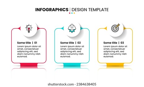 Infographic template with icons and 3 options or steps. Line banners. Can be used for workflow layout, diagram, webdesign. Vector illustration