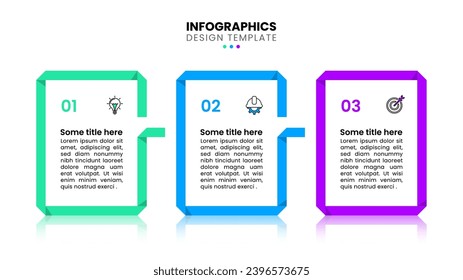 Infographic template with icons and 3 options or steps. Origami banners. Can be used for workflow layout, diagram, webdesign. Vector illustration
