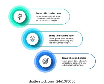 Plantilla infográfica con iconos y 3 opciones o pasos. Se puede utilizar para el diseño del flujo de trabajo, diagrama, Anuncio, diseño web. Ilustración vectorial