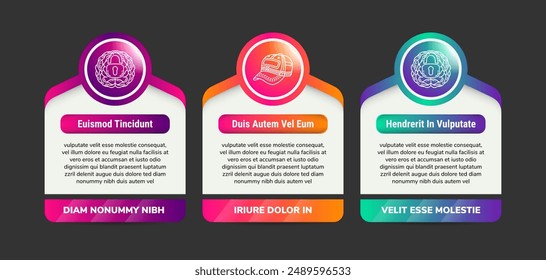 Infographic template with icons and 3 options or steps. Can be used for workflow in vertical layout, diagram, banner, webdesign. Vector illustration design