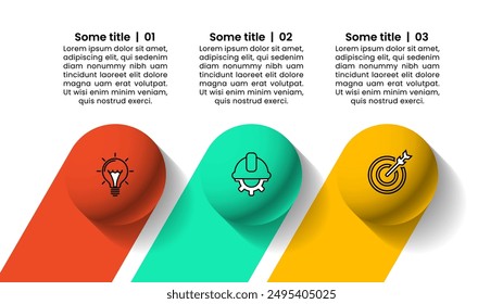Infographic template with icons and 3 options or steps. Can be used for workflow layout, diagram, banner, webdesign. Vector illustration