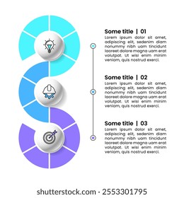 Infographic template with icons and 3 options or steps. Line. Can be used for workflow layout, diagram, banner, webdesign. Vector illustration